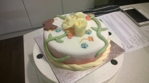 The finished cake.